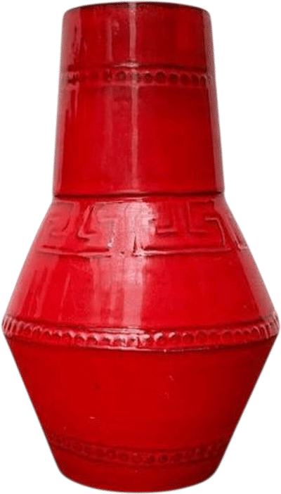 Mid-Century Italian Red Ceramic Vase