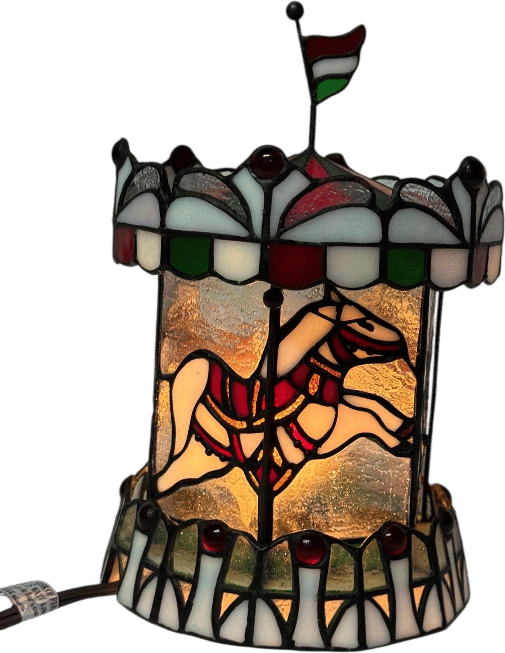 Whimsical Stained Glass Carousel