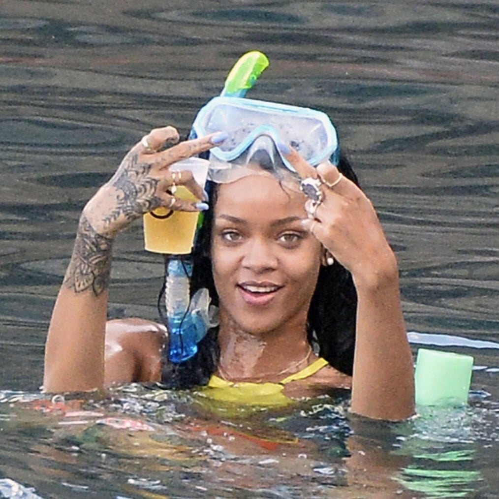 Rihanna snorkling