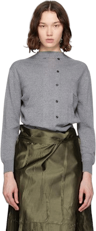 MARIE ADAM-LEENAERDT - Gray Trompe L'Oeil Cardigan