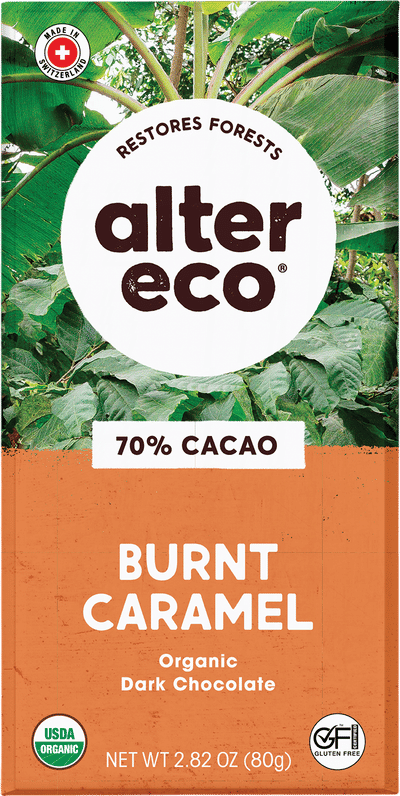 Organic Dark Chocolate Burnt Caramel Bar