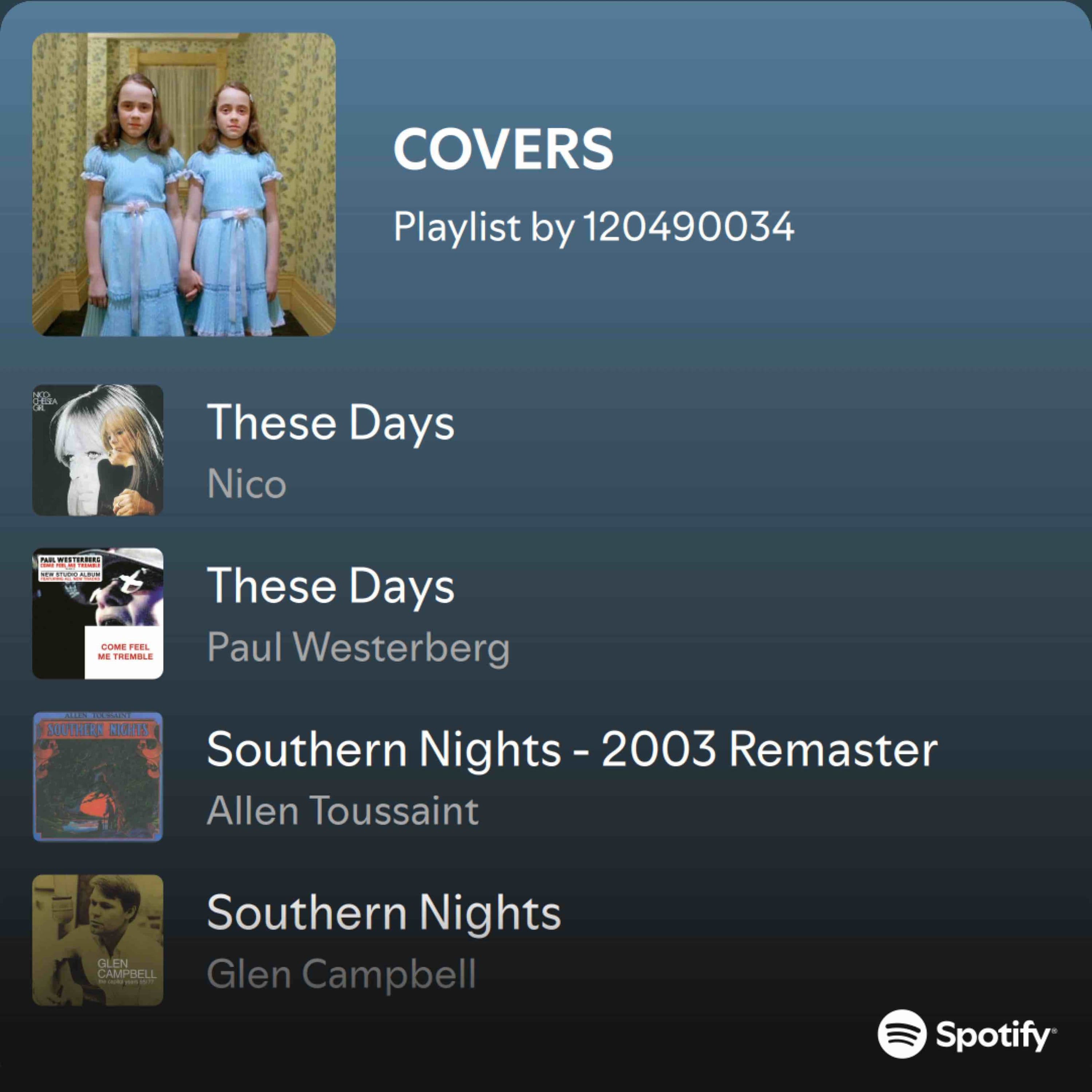 PLAYLIST OF SONGS AND THEIR COVERS