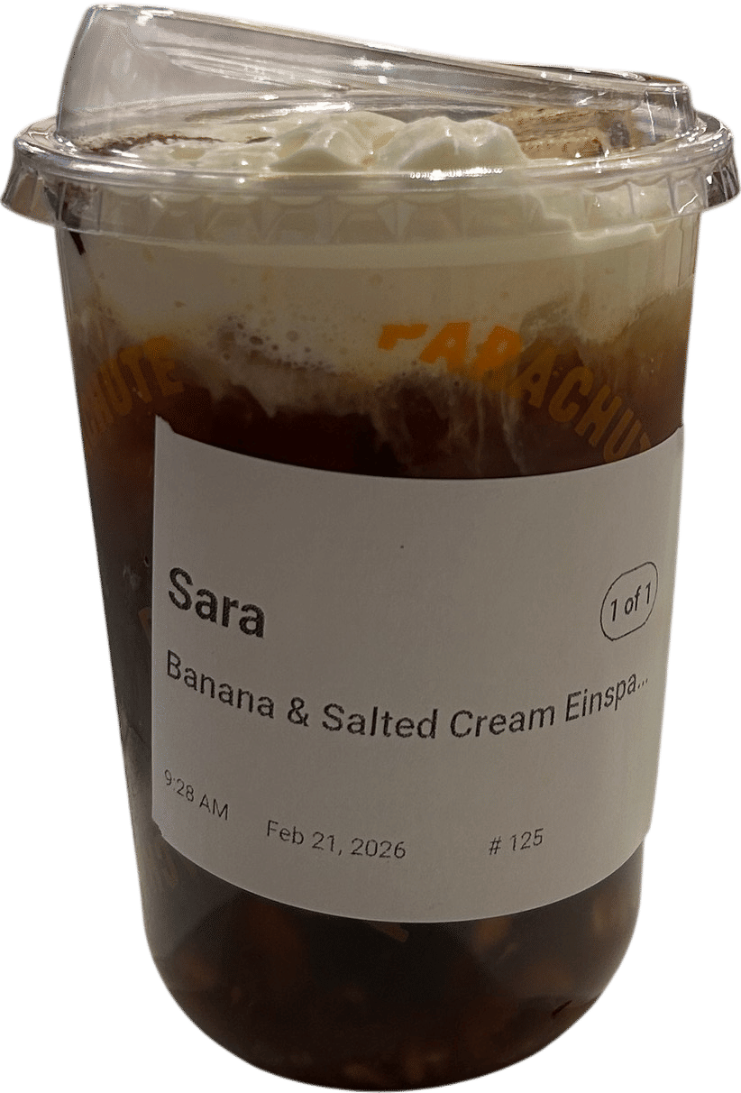 Banana and Salted Cream Einspanner Americano