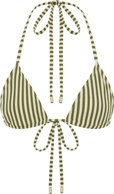 Essential String Tri Bikini Top - Fern Stripe