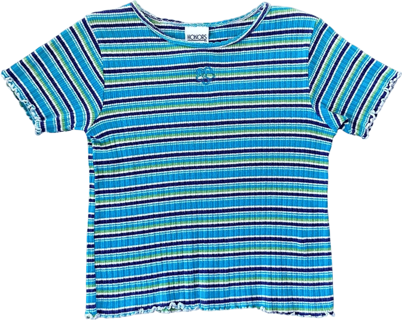 90s y2k Vintage Ribbed Lettuce Edge Tee