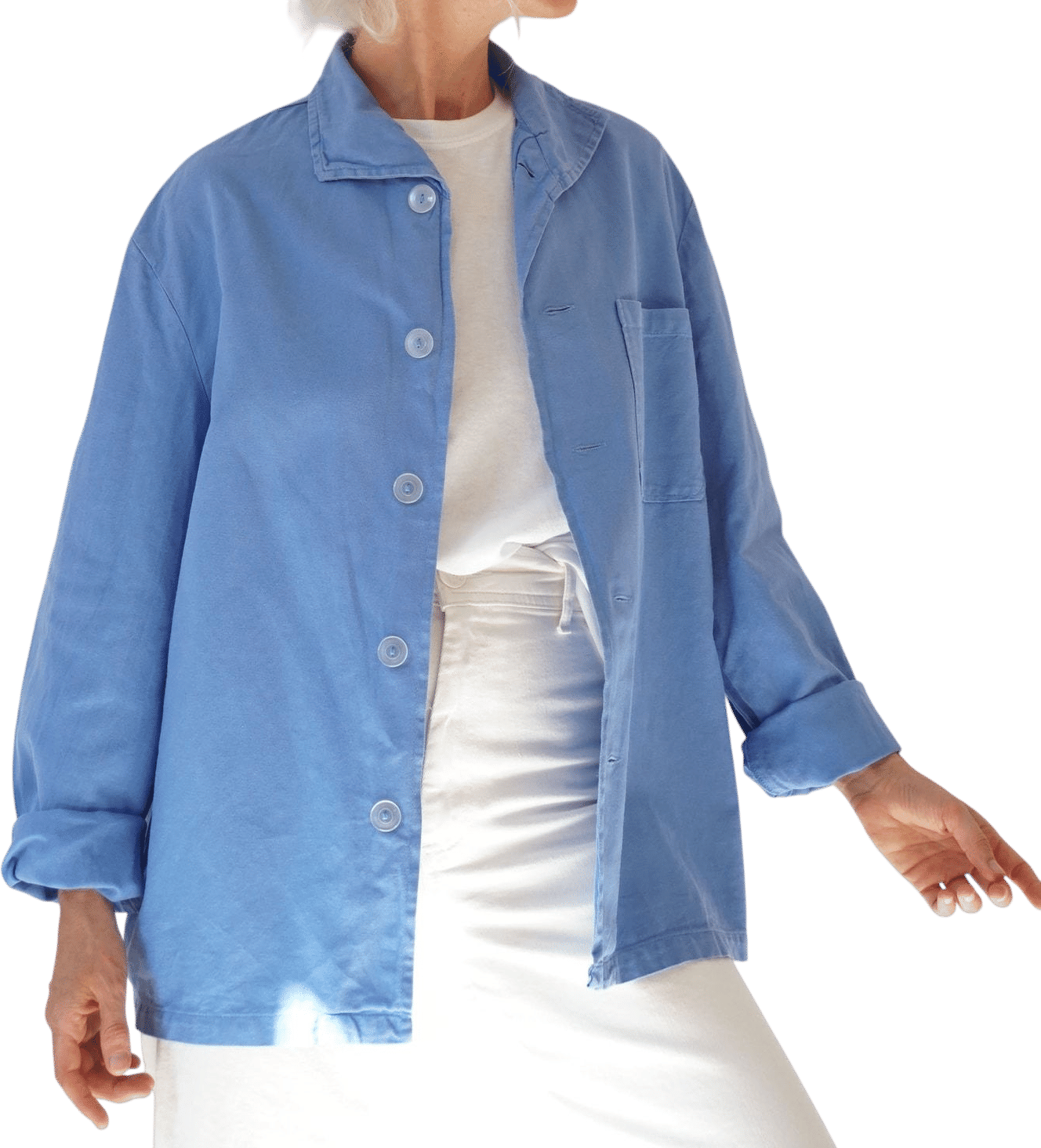 Vintage Cotton Chore Jacket Piscine Blue