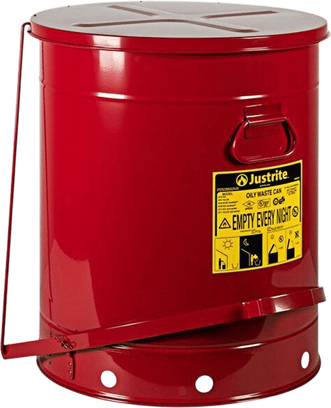 Justrite Hands-Free Oily Waste Can