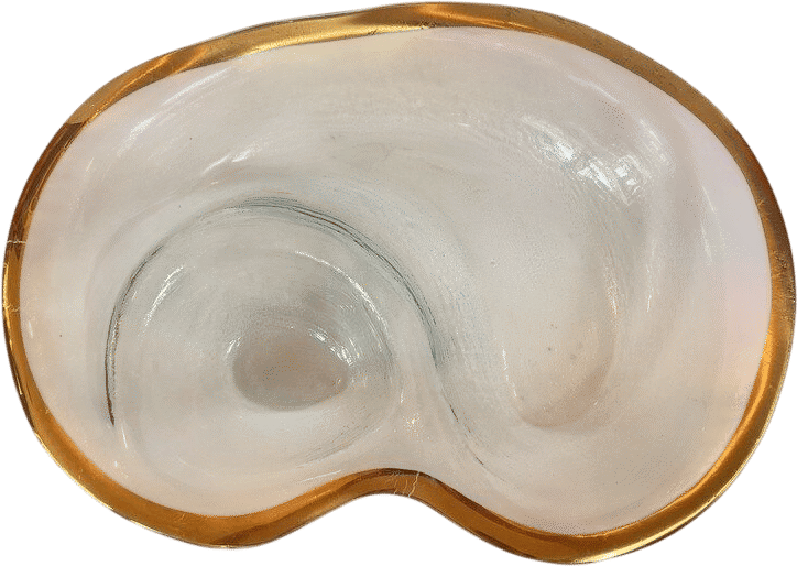 RARE Annieglass Roman Antique Gold Rim Chip and Dip Server Signed 1985 Vintage - Etsy