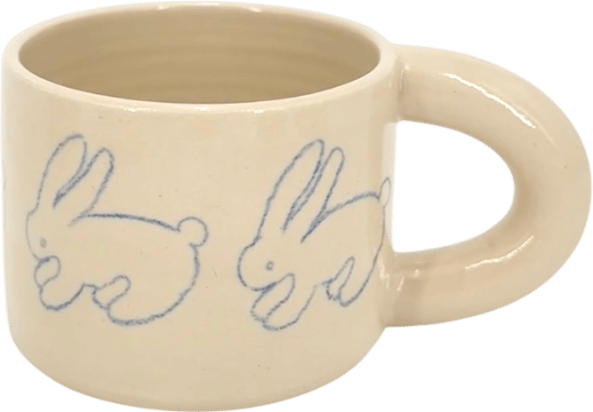 lil clay girl bunny mug