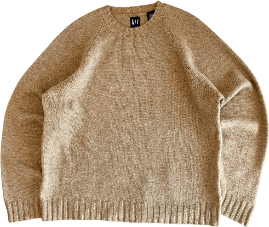 Gap DIY 90s Tan and Brown Knitted Jumper