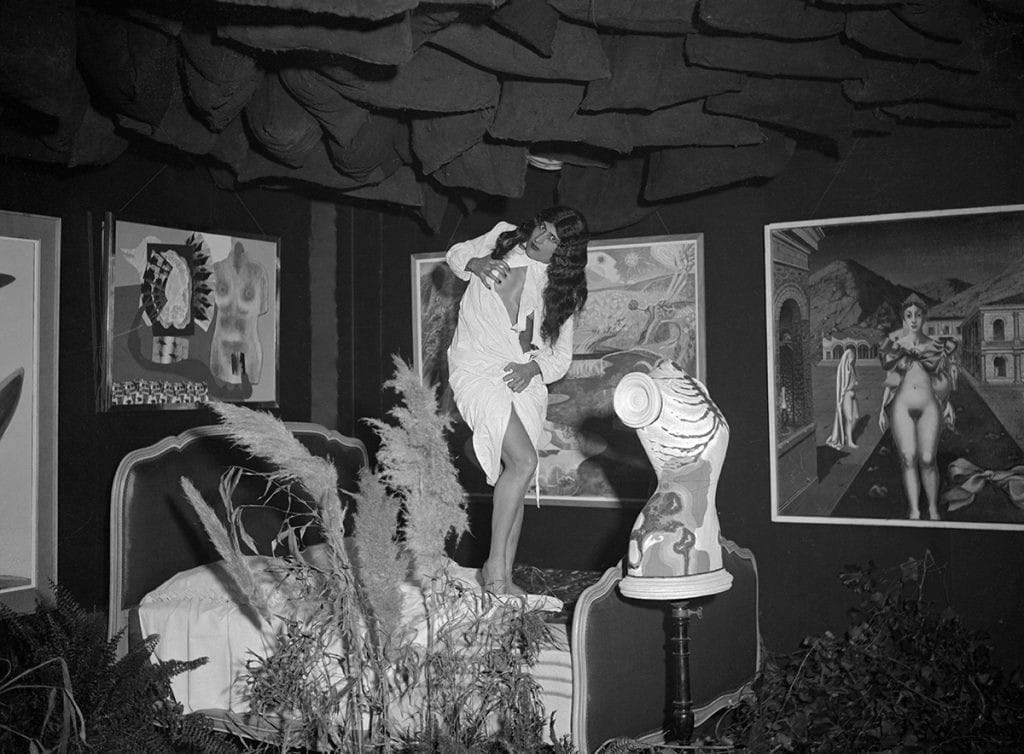 Hélène Vanel from her performance at the International Exhibition of Surrealism in Paris, 1938