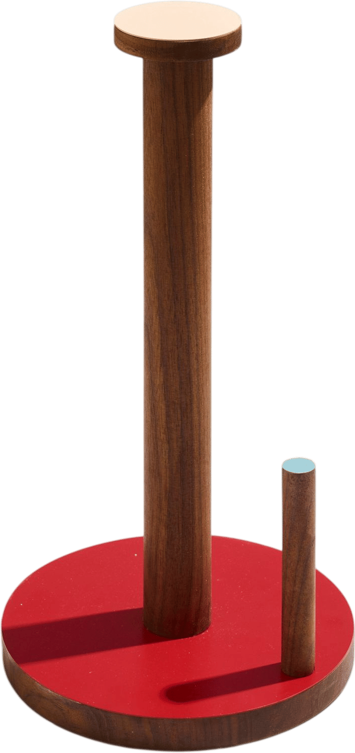 The Paper Towel Keeper - Walnut/Red