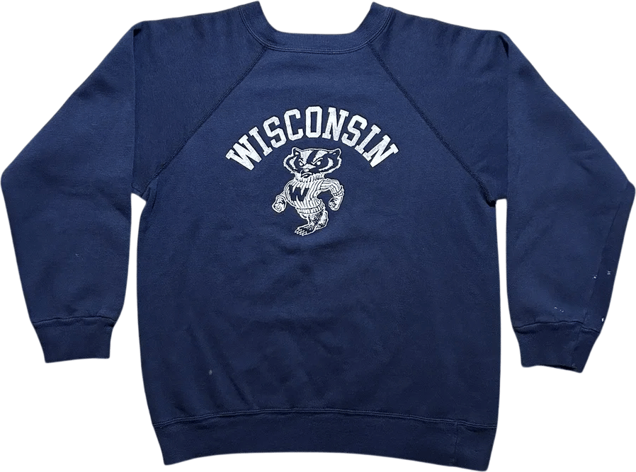 80s Champion Wisconsin Badgers Mascot Crew Neck Sweatshirt 19in x 23.5in