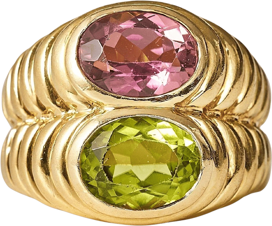 Bulgari Doppio Ring with Tourmaline and Peridot (c. 1980)