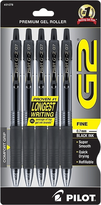 Pilot G2 Retractable Gel Pens