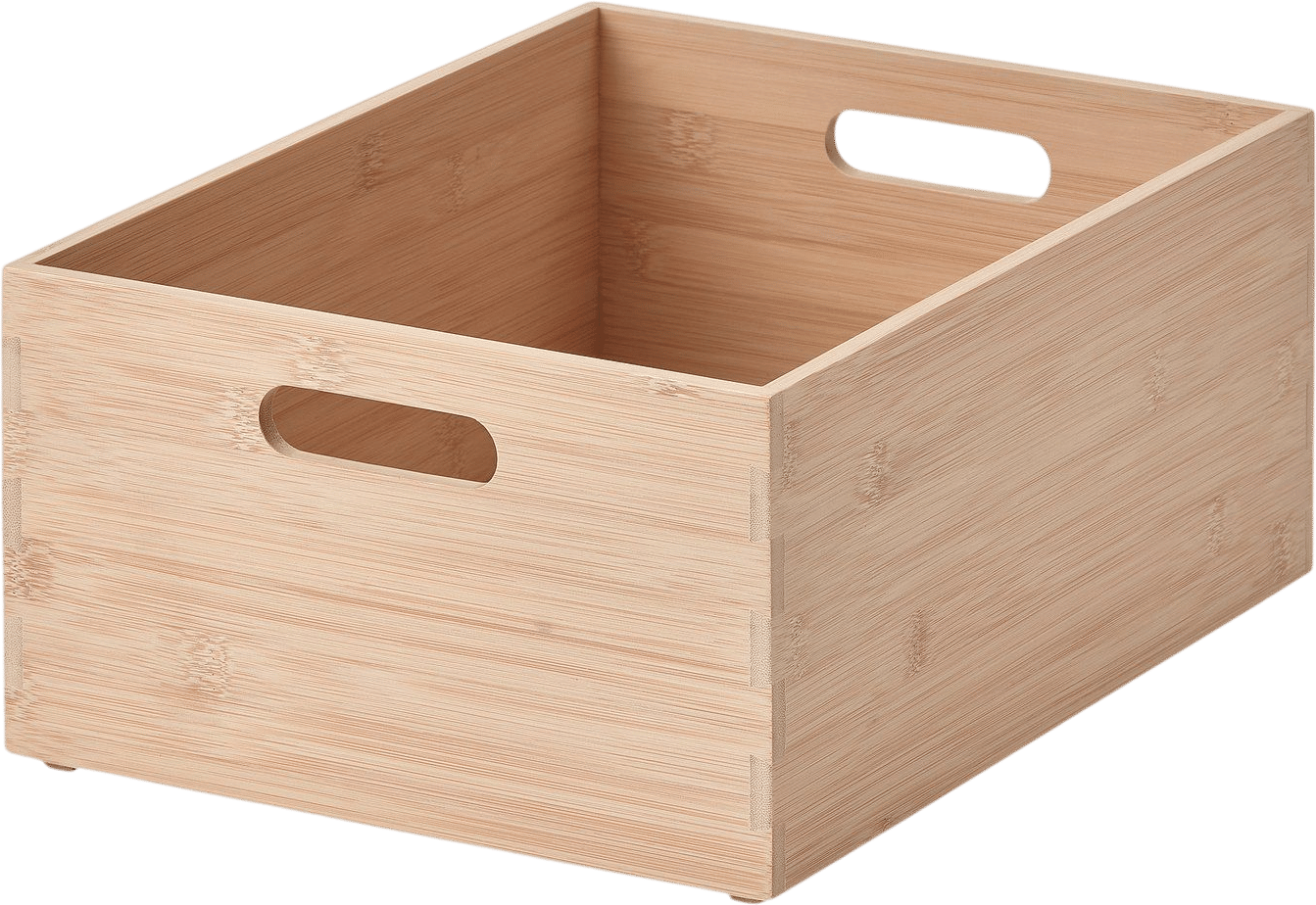 UPPDATERA storage box, light bamboo