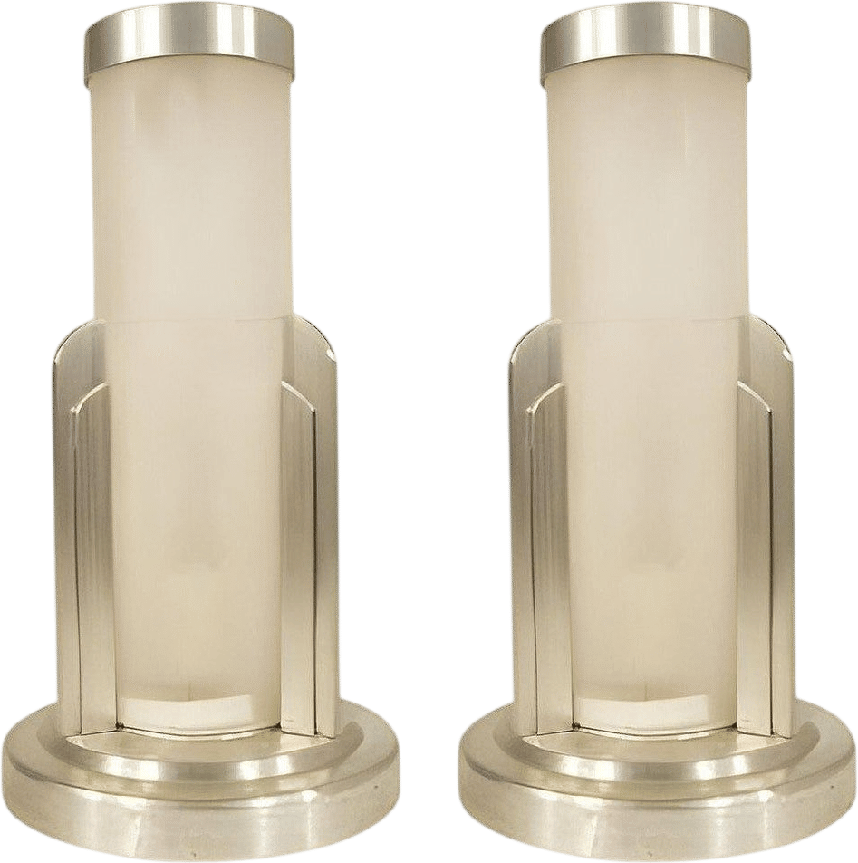 Machined Aluminum Cylinder Lamp Pair