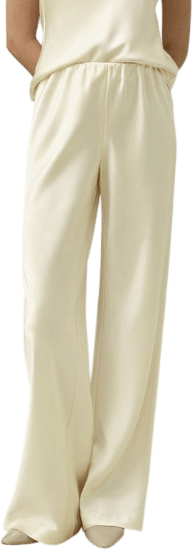Double-Faced Silk Charmeuse Bias Cut Pants