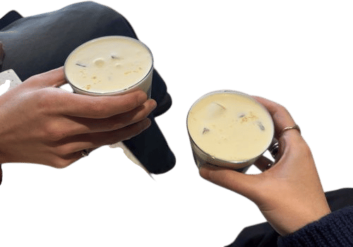 Moon & Back matcha with oat milk and honey foam