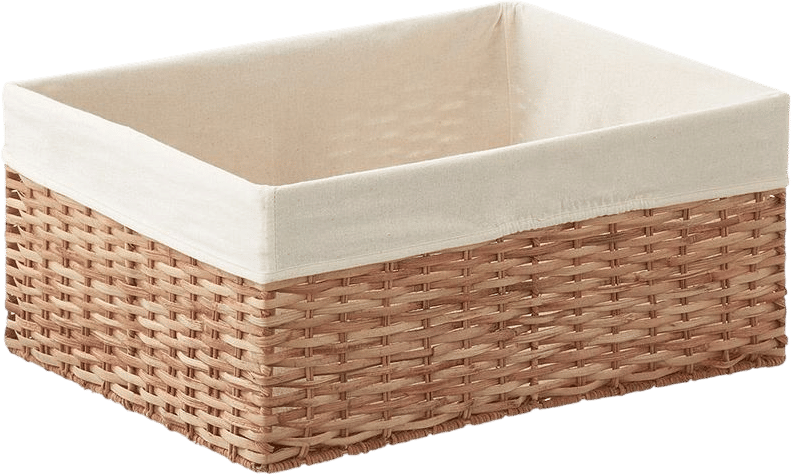 Lined Rattan Basket