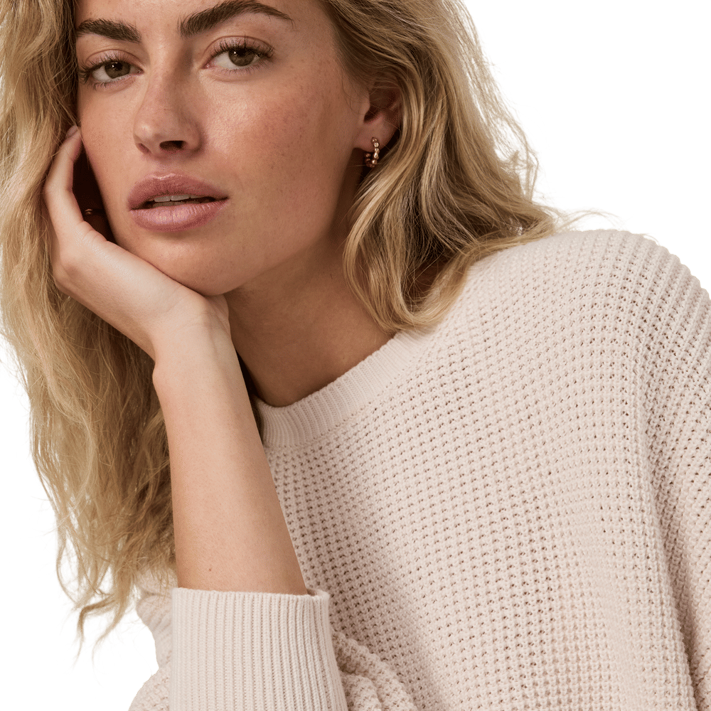 Vuori Cotton Waffle Sweater - Marshmallow