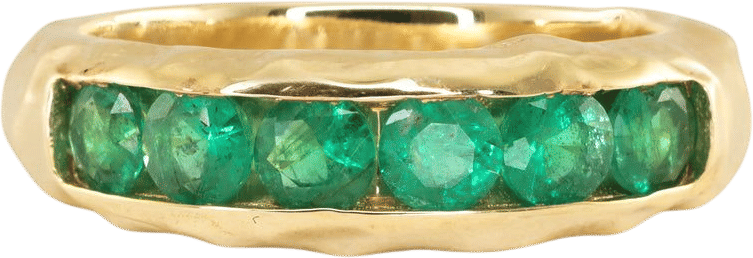 14kt Gold Emerald Treasure Band