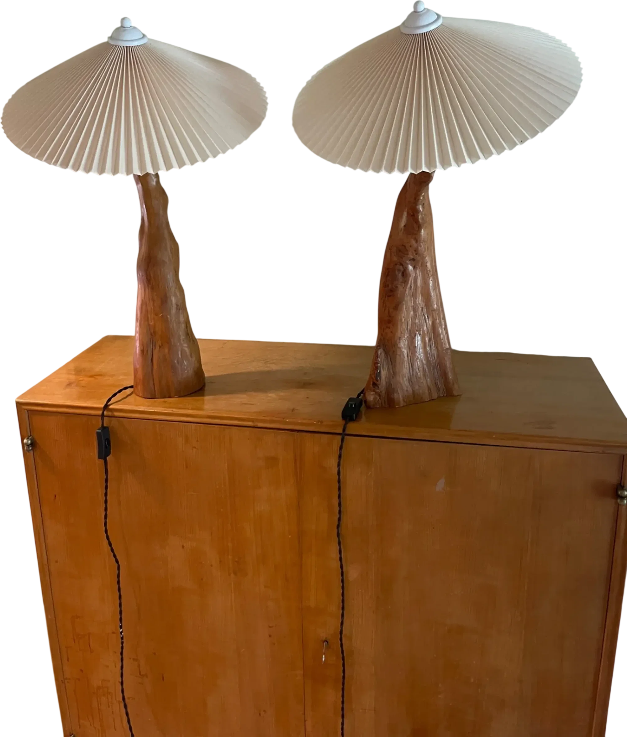 Vintage Cypress Knee Table Lamps