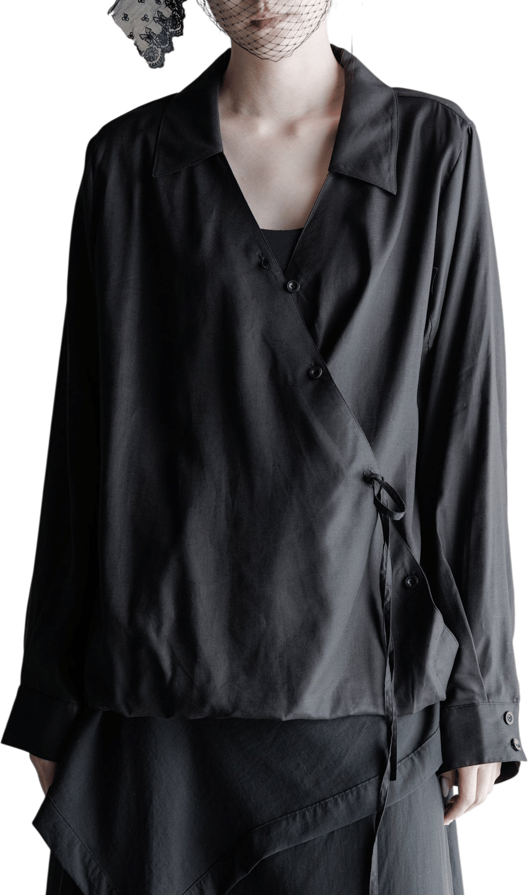 Folded Front Asymmetric Shirt