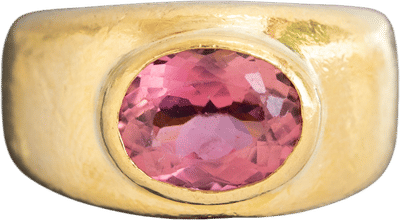 2.90ct Vintage Tourmaline Bezel Ring