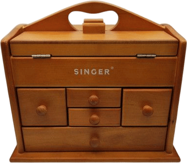 Wood Singer Sewing Box 10 Drawers & Double Flip Out Lid & Thread Holders Vintage | eBay