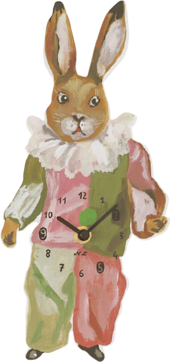 NEW Nathalie Lete Die Cut Clocks- Bunny