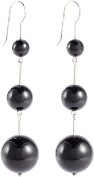 SOPHIE BUHAI | Olive Sterling Silver Drop Earrings With Onyx