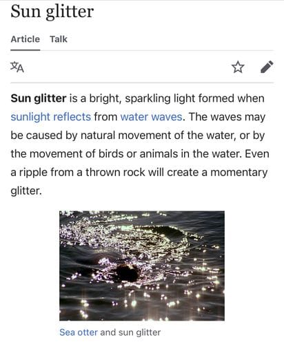 Sun glitter
