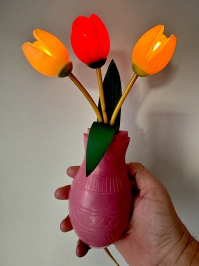 Vintage Soviet Space Age Plastic Tulip Lamp