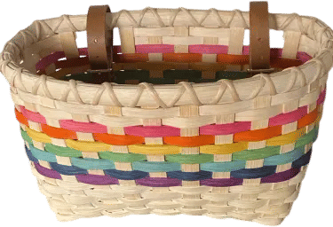 Handwoven rattan youth bicycle basket