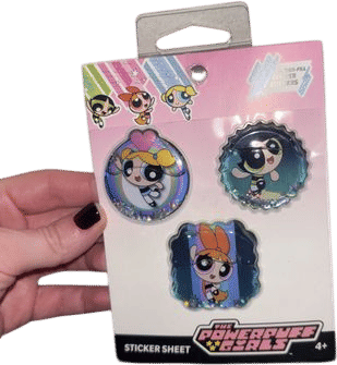 Powerpuff Girls liquid sparkle stickers