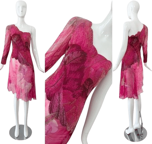 Vintage Hanae Mori Pink Floral Dress