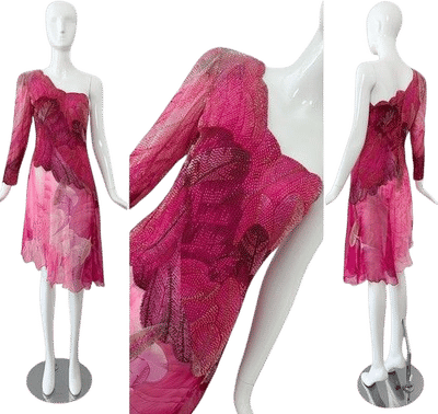 Vintage Hanae Mori Pink Floral Dress