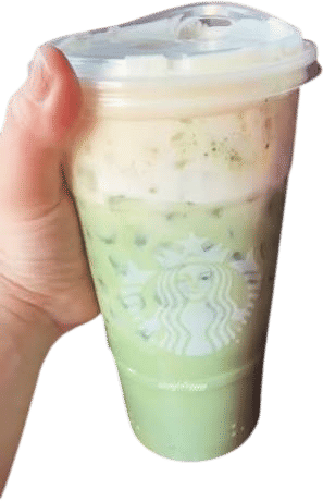 Iced Matcha Tea Latte with Mango Cream Cold Foam