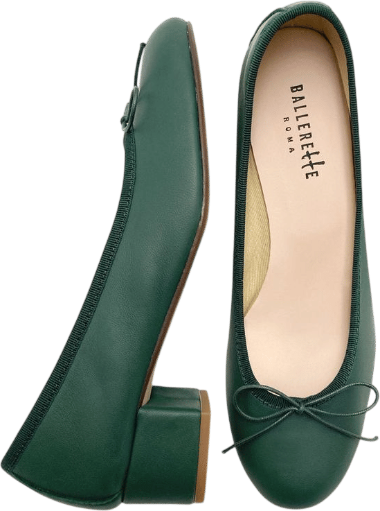 Bottle Green Ballet Pumps | Ballerette