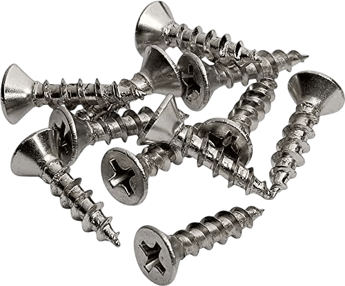 #6 x 5/8" Nickel Plated Flat Head Screws - #2 Philips Drive - Ideal for Installation of Cabinet Hinge & Drawer Slides - 1,000 Screws