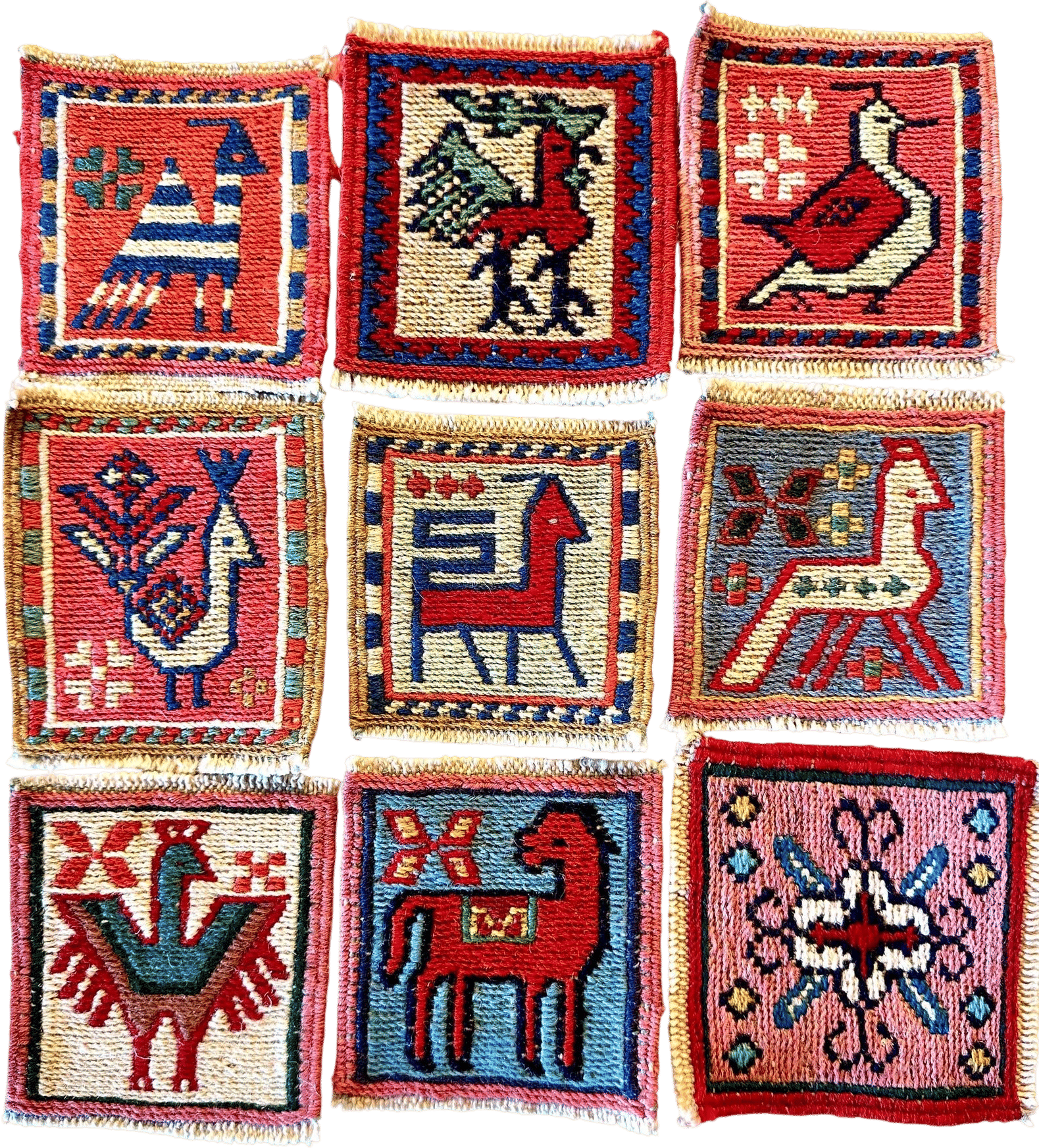 wool kilim carpet coasters