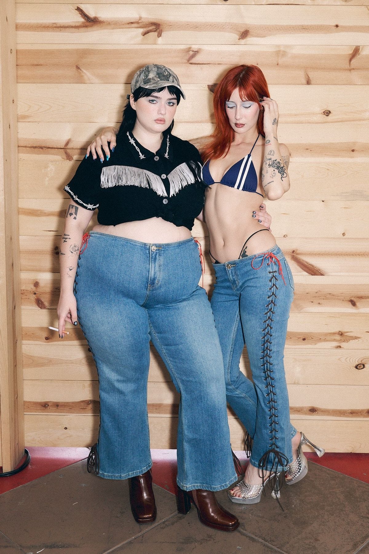 Coyote Ugly Lace Up Jeans