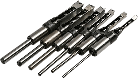CSLU-Tool Woodworker Square Hole Drill Bits Mortising Chisel Set, Mortise Chisel & Bit Set (1/4-Inch, 5/16-Inch, 3/8-Inch, 9/16-Inch, 5/8-Inch and 1/2-Inch)