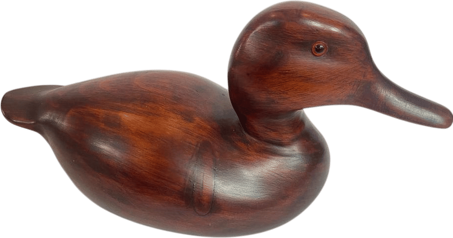 Vintage Hand Carved Wooden Duck Decoy Figurine Brown Glass Eyes 14" - Etsy