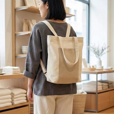 Convertible Canvas Backpack Tote Bag
