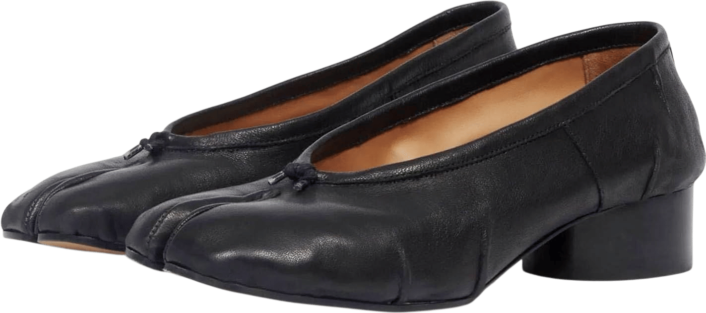 Black Split Toe Ballet Heels