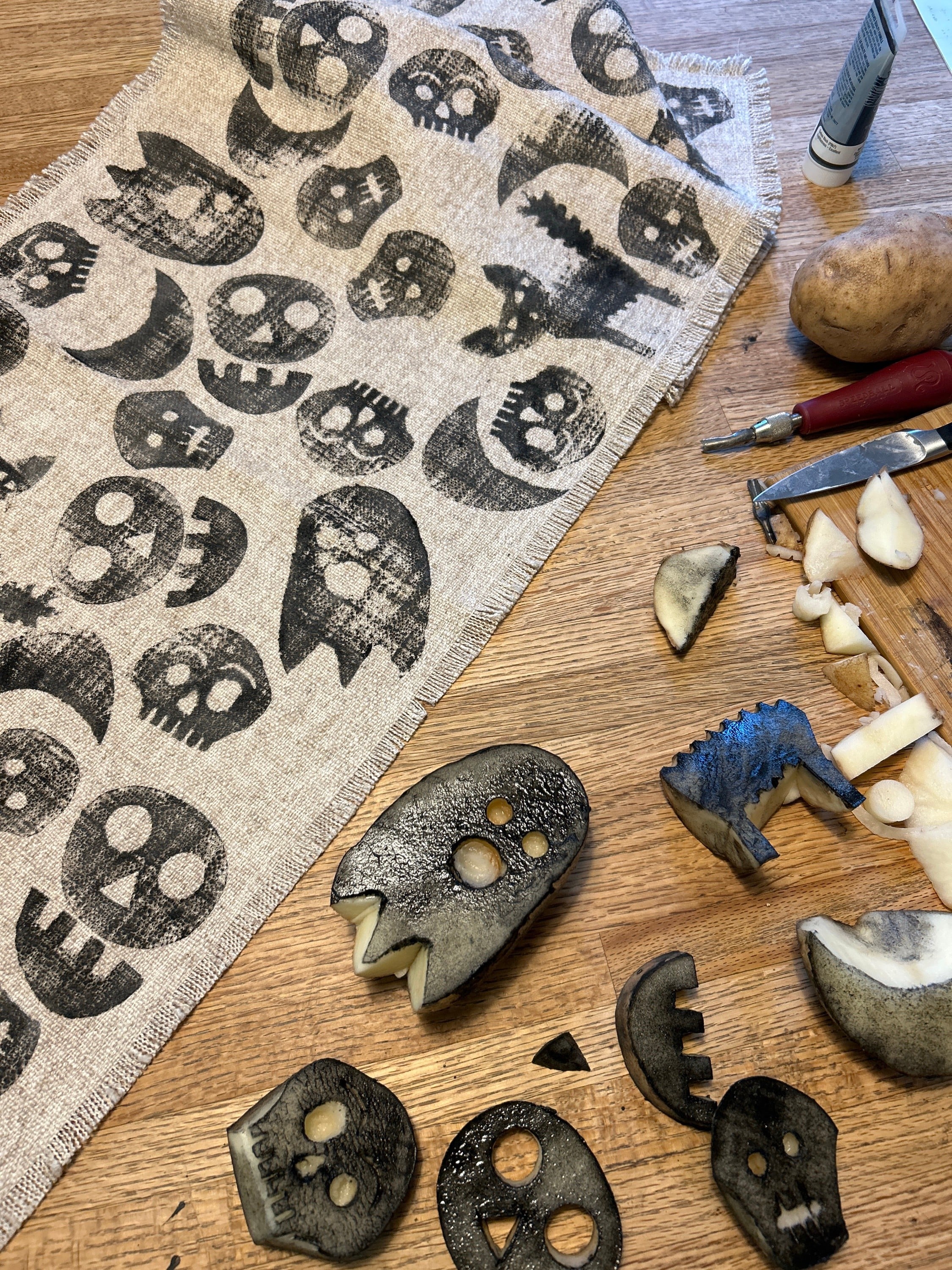 Halloweeny potato stamps