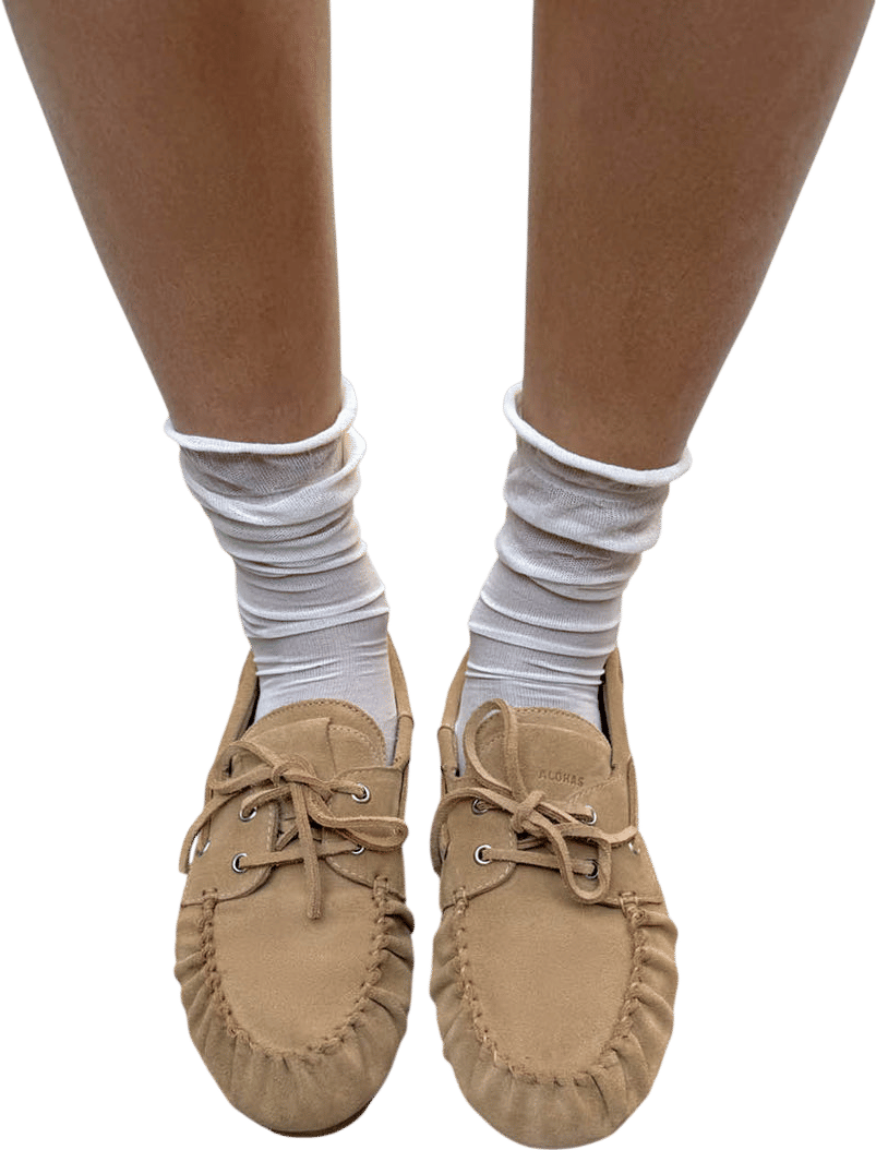 ALOHAS Rowan Suede Beige Leather Loafers