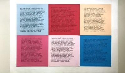 Jenny Holzer Inflammatory Essays Set Six Offset Prints 1979